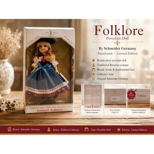 Schneider Germany Folklore Porcelain Doll Limited Edition Bavarian Costume